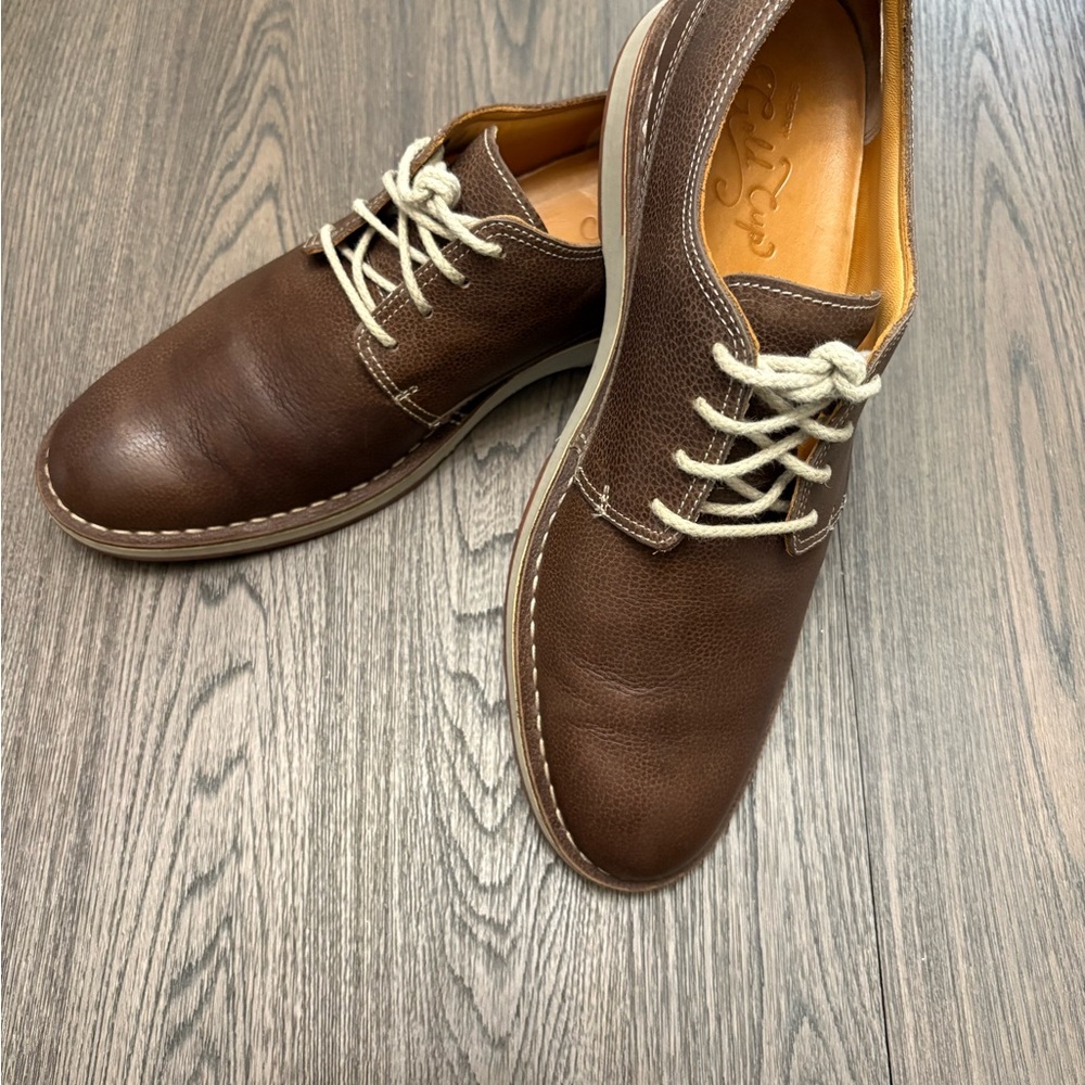 Sperry Gold Cup Brown Pebbled Leather Derby Shoes Mens 10.5M